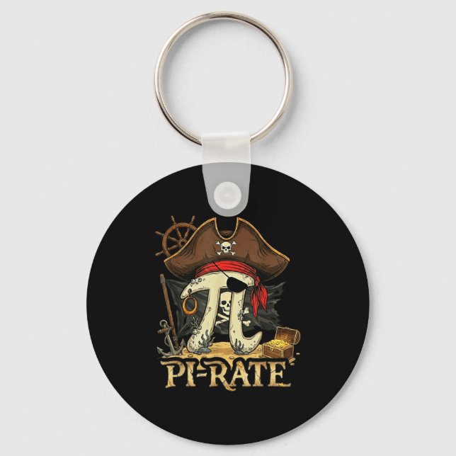 Rate pirate day 314 math teacher science student keychain (Front)
