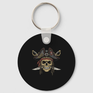 Rate Skull Captain Hat Vintage Costume Men Women B Keychain