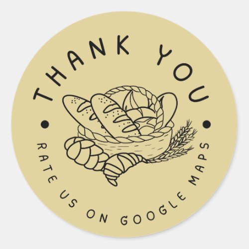 Rate us on Google Bread Bakery Shop Thank You Classic Round Sticker