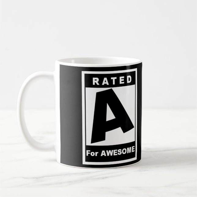 Rated A for Awesome Coffee Mug (Left)