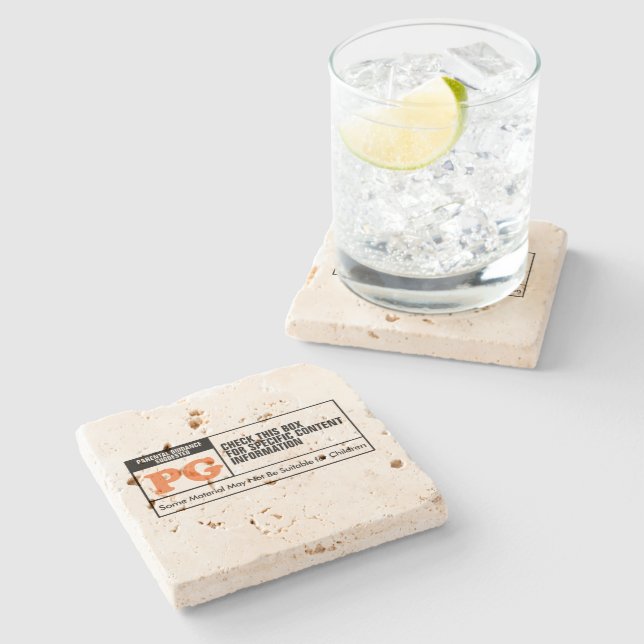 Rated PG Stone Coaster (Side)