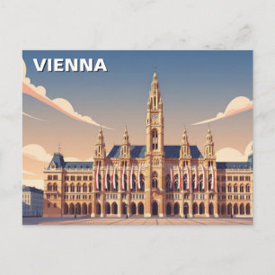 Rathaus City Hall Vienna Austria Travel Postcard