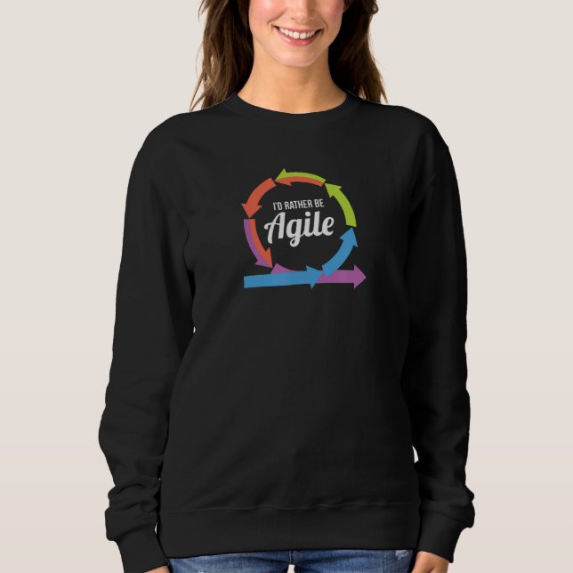 Rather Be Agile Design for Scrum Project Managemen Sweatshirt (Front)