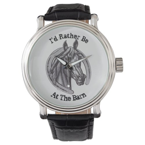 Rather Be At Barn Horse Lover Pony Sketch Animal Watch