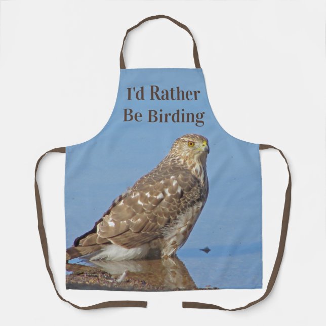 Rather Be Birding Hobby Wild Raptor Bird Hawk Apron (Front)