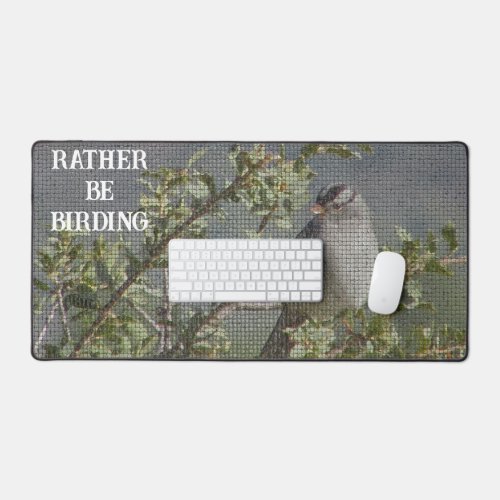 Rather Be Birding Sparrow Photo Birdwatcher Desk Mat