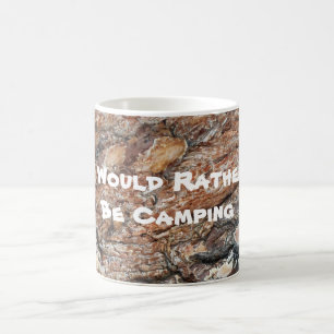 Rather Be Camping Tree Bark Photo Rustic Coffee Mug