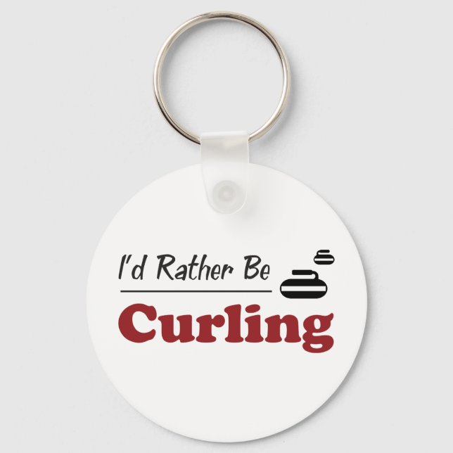 Rather Be Curling Keychain (Front)