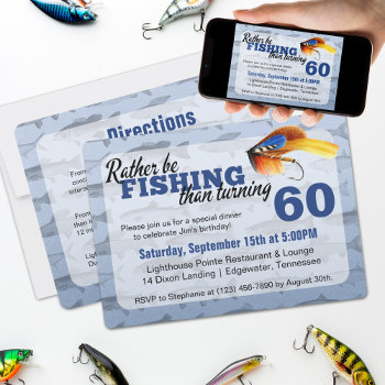 Rather Be Fishing Custom Birthday Party Invitation by CyanSkyCelebrations at Zazzle