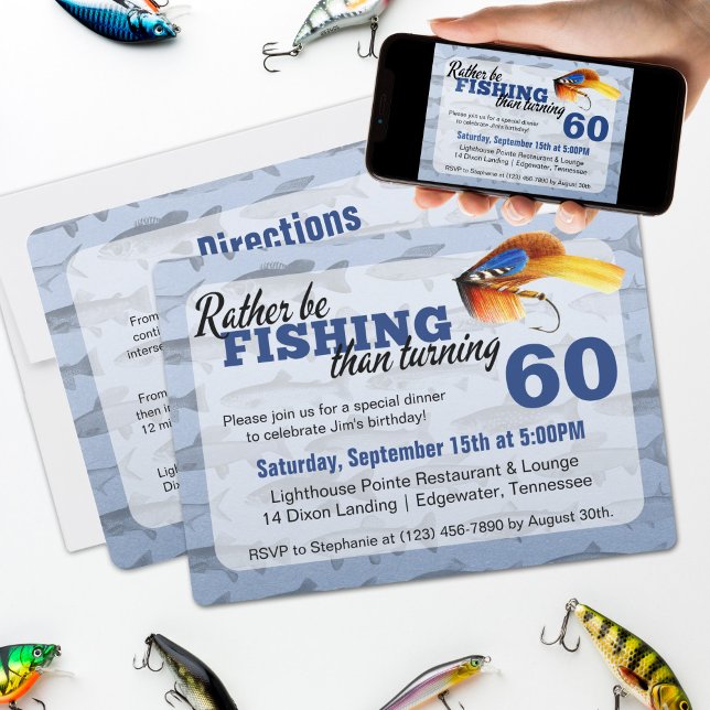 Rather Be Fishing Custom Birthday Party Invitation (Creator Uploaded)