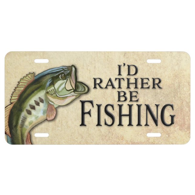 Rather Be Fishing License Plate (Front)