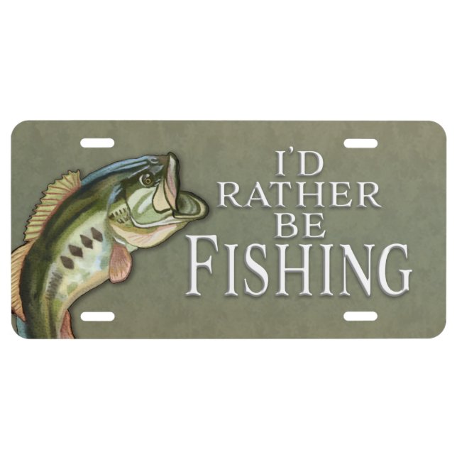 Rather Be Fishing License Plate (Front)