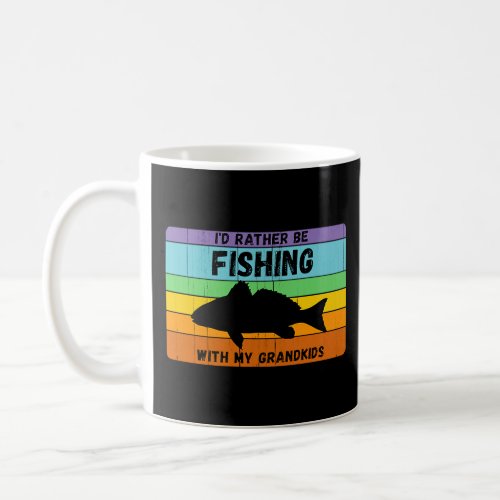 Rather Be Fishing With Grandkids Vintage Grandpa F Coffee Mug