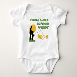 Rather Be Fishing With My Uncle Baby Bodysuit