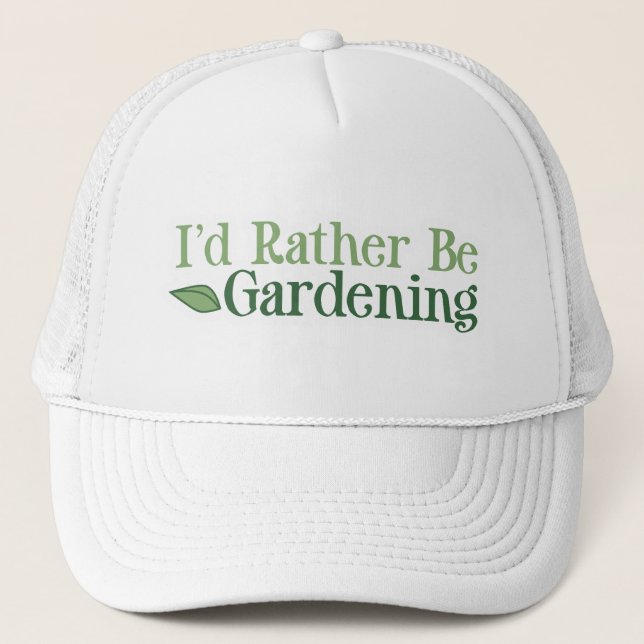 Rather Be Gardening (Leaf) Trucker Hat (Front)