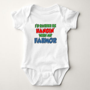 Rather Be Hanging With Farmor Baby Bodysuit