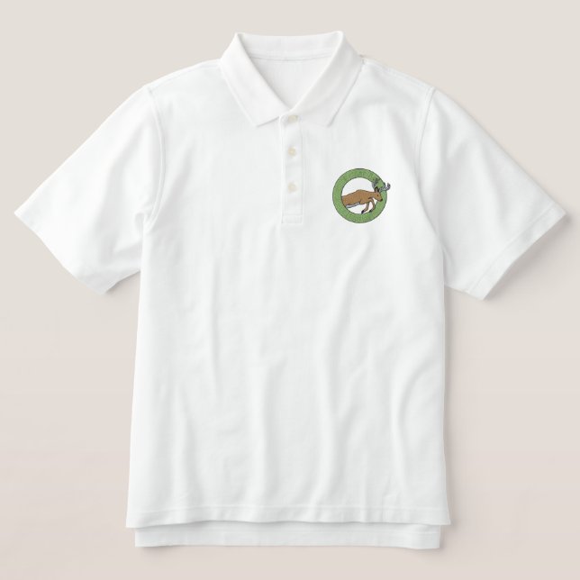 Rather Be Hunting Embroidered Polo Shirt (Design Front)