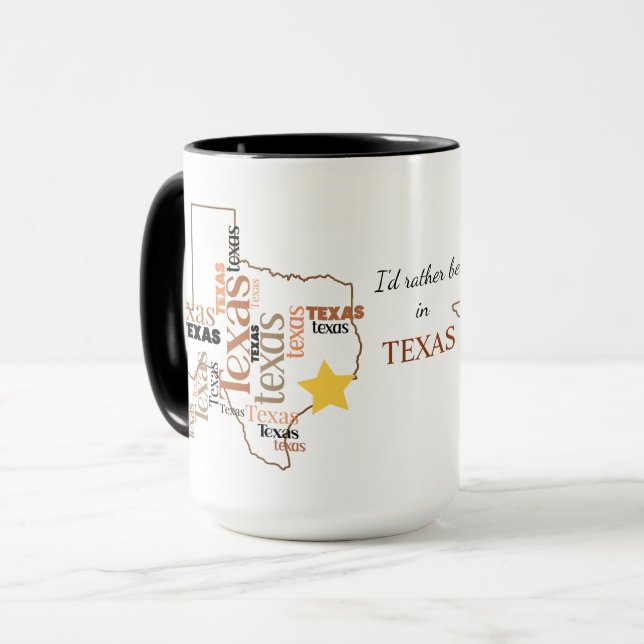 Rather Be in Texas Word Art Mug (Front Left)