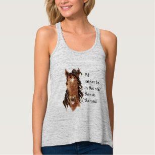 Rather be In the Stall than Mall Horse Humor Tank Top