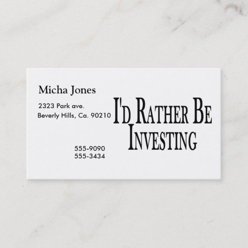 Rather Be Investing Business Card Template