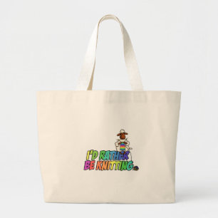 rather be knitting large tote bag