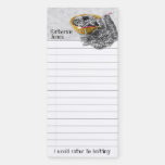 Rather Be Knitting Still Life Photography Gray Magnetic Notepad at Zazzle