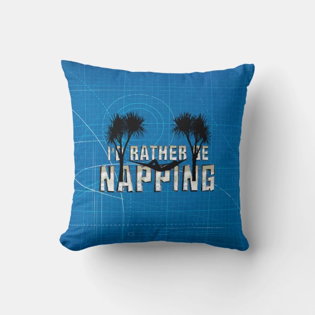 Rather Be Napping Throw Pillow (Front)