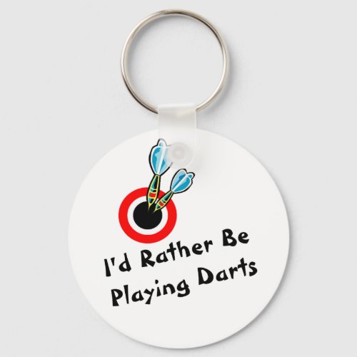 Rather Be Playing Darts Keychain