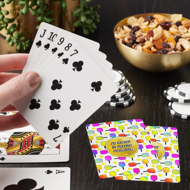 Rather Be Playing Pickleball Paddles and Balls Poker Cards (In Situ)
