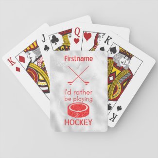 Rather be playing - red ice hockey playing cards