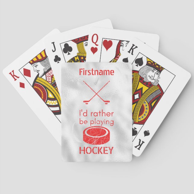 Rather be playing - red ice hockey poker cards (Back)