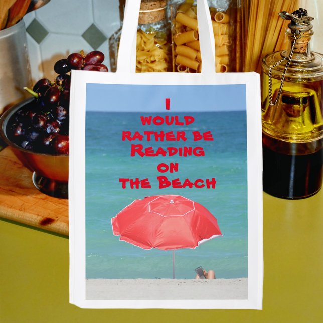 Rather Be Reading on the Beach Grocery Bag (Creator Uploaded)