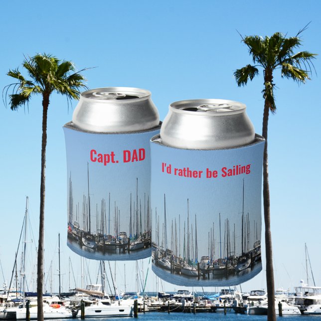 Rather be Sailing Sailboats Photographic Can Cooler (Creator Uploaded)