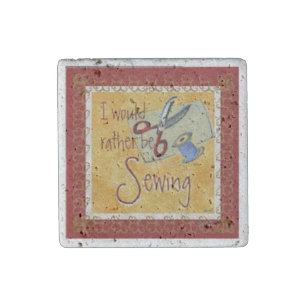 Rather be Sewing Stone Magnet