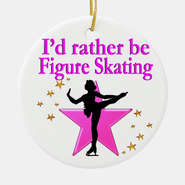 RATHER BE SKATING CERAMIC ORNAMENT (Front)