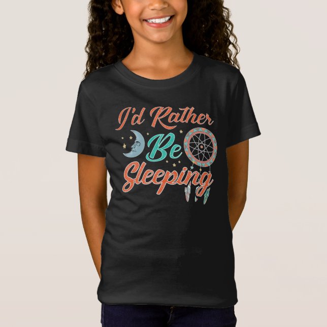 Rather Be Sleeping Novelty Moon and Stars Night T-Shirt (Front)