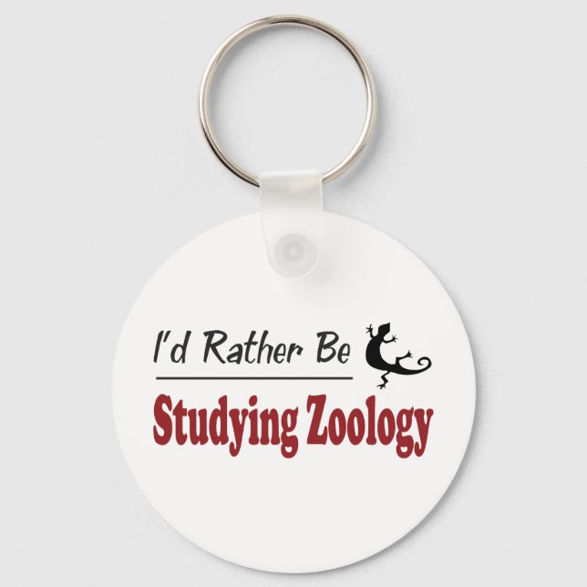 Rather Be Studying Zoology Keychain (Front)
