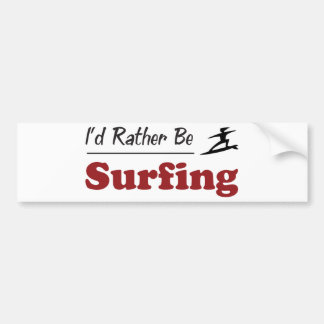 Rather Be Surfing Bumper Sticker