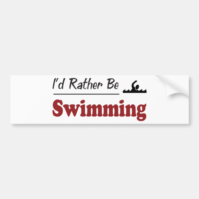 Rather Be Swimming Bumper Sticker (Front)