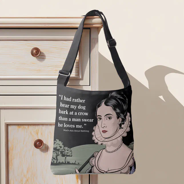 Rather Hear My Dog Bark Crossbody Bag – Modern Shakespeare Quote