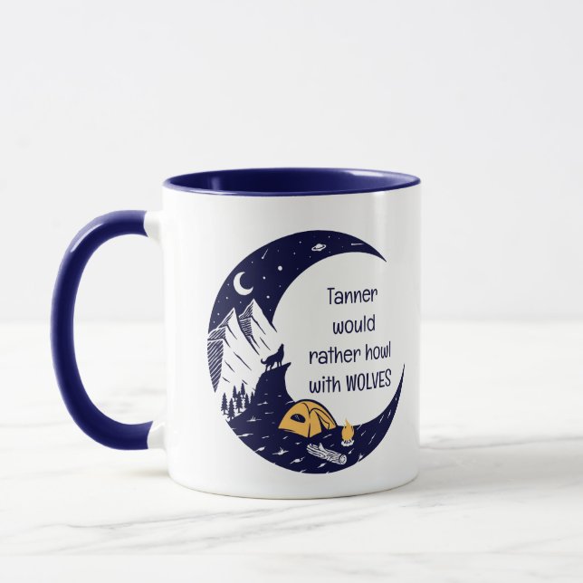 Rather Howl with Wolves Personal Name Mug (Left)