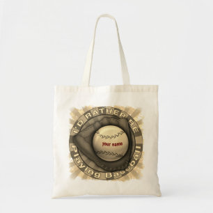 Rather Play Baseball Tote Bag