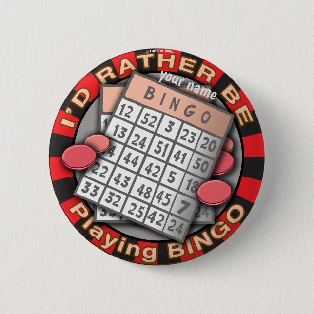 Rather Play Bingo  Button (Front)
