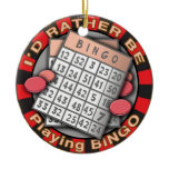 Rather Play Bingo Ceramic Ornament