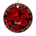 Rather Play Checkers ornament