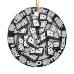 Rather Play Dominoes Ceramic Ornament