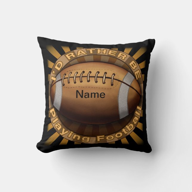 Rather Play Football Throw Pillow (Front)