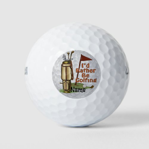 Rather play Golf custom name  Golf Balls