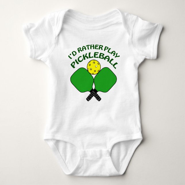 Rather Play Pickleball Baby Bodysuit (Front)