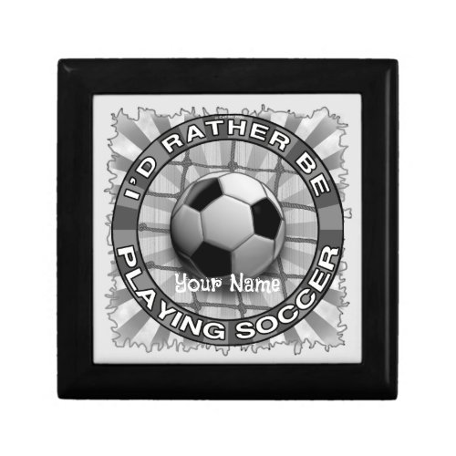 Rather Play Soccer custom name Gift Box